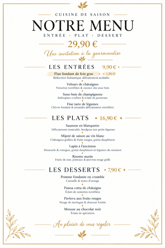 menu restaurant vallon pont d'arc