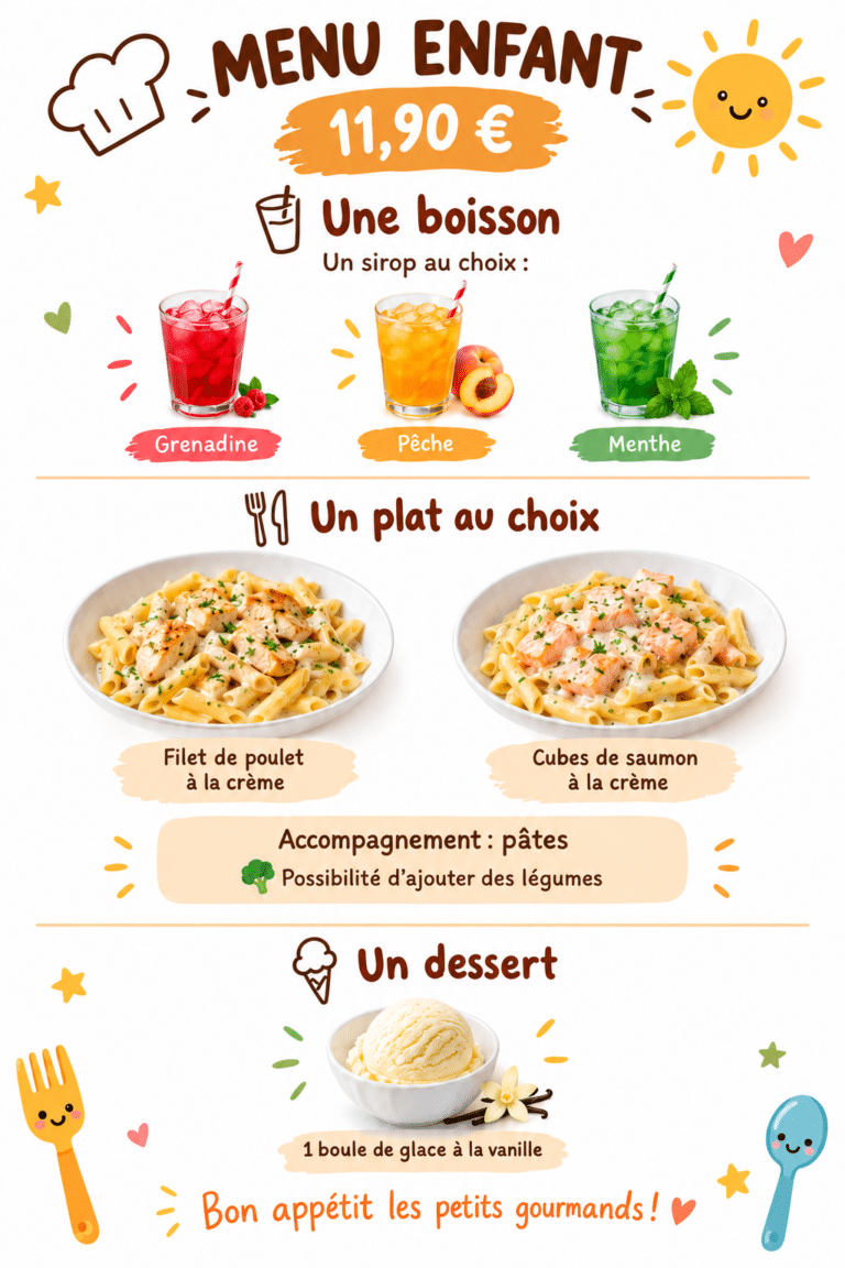 menu enfant vallon pont d'arc